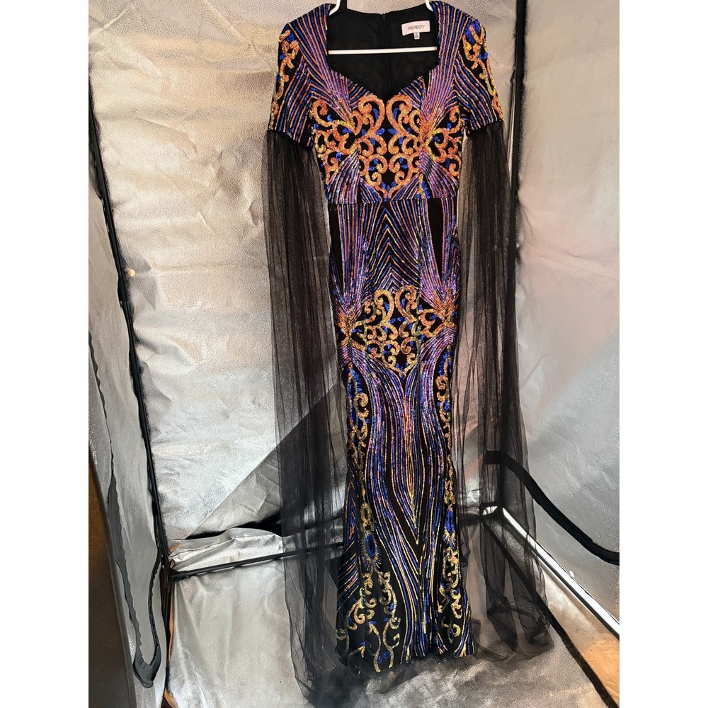 NWT Faeriesty Black Sequin Cocktail Dress Sz XS 0023